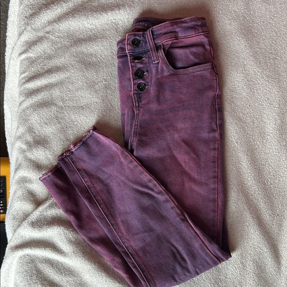 Hot Topic Purple High-Rise Super Skinny size 5